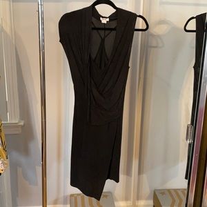 Helmut lang stretch black dress asymmetrical fully lined bodycon